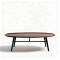 Round wooden coffee table with metal legs 100 x 100 x 30cm brown