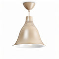 Hanging pendant light fixture in beige metal with perforated details 20 x 20 x 30cm