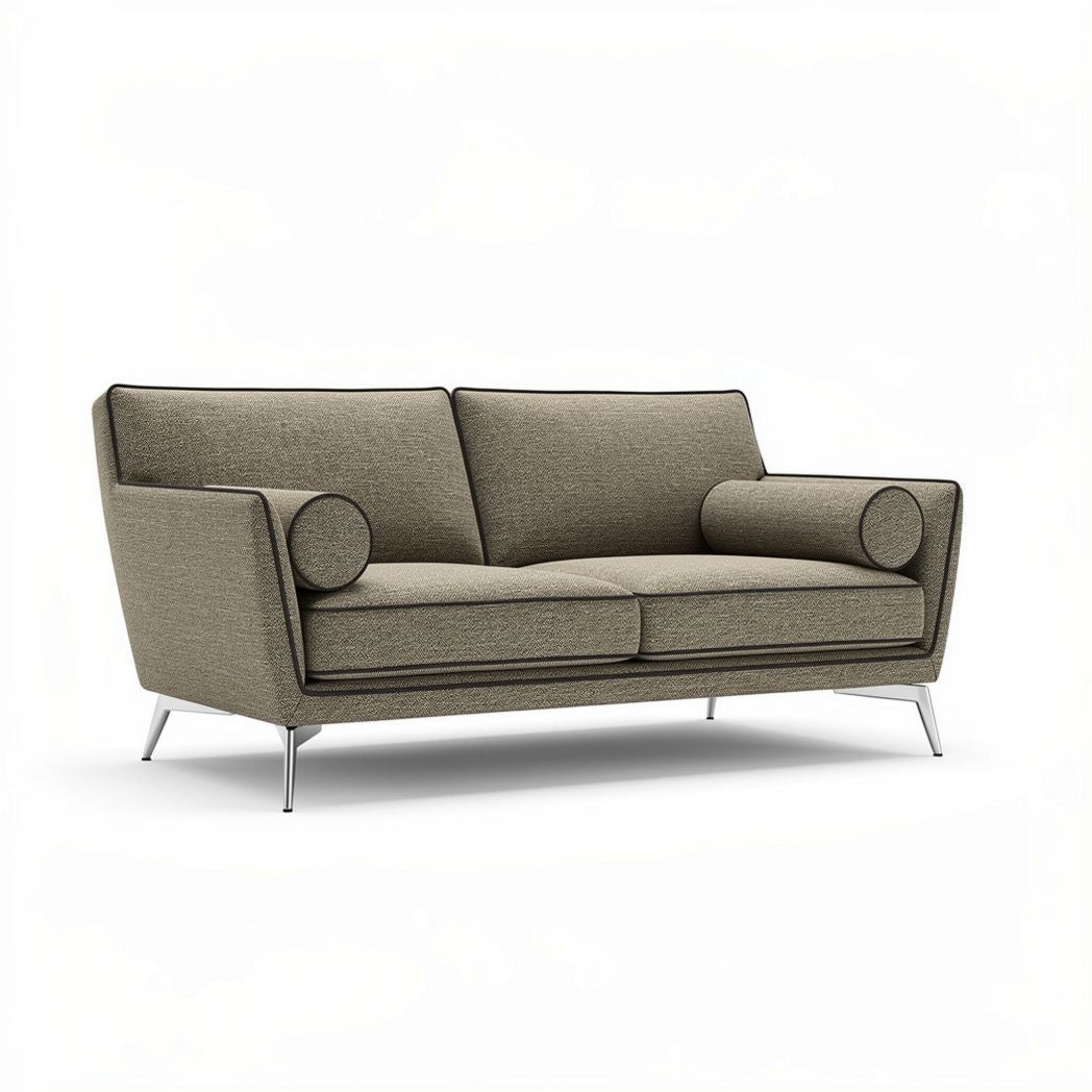 Three-seat modern sofa with fabric upholstery and metal legs 200 x 90 x 85cm
